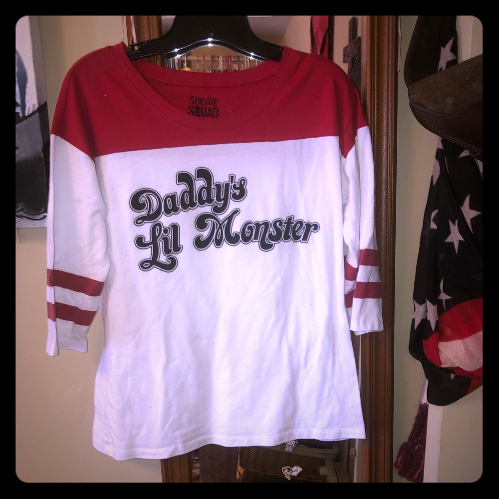 SOLD!🥳Suicide Squad💀 Daddy Raglan QuarterSleeve Tee🇺🇸